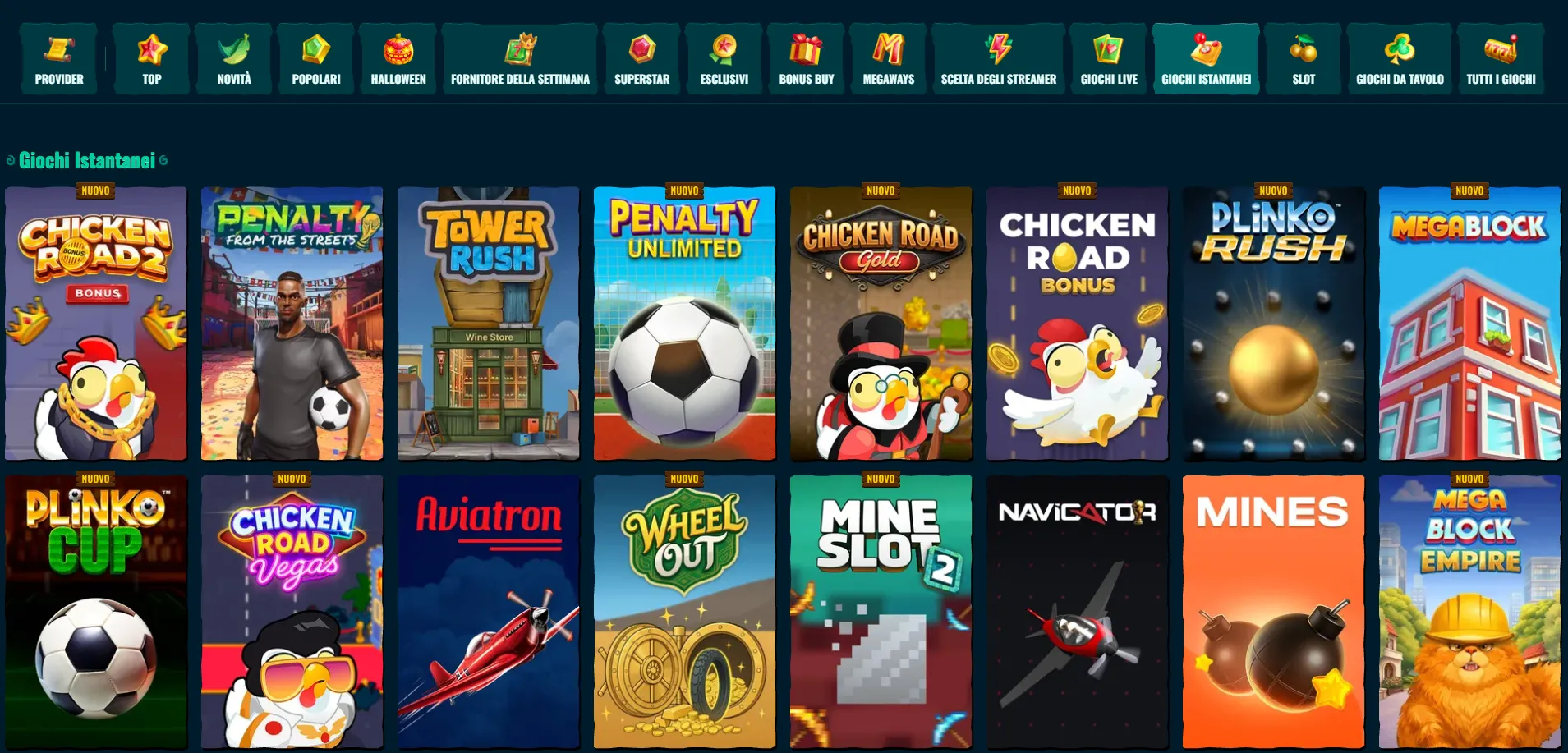 Giochi istantanei nel casinò Spinanga