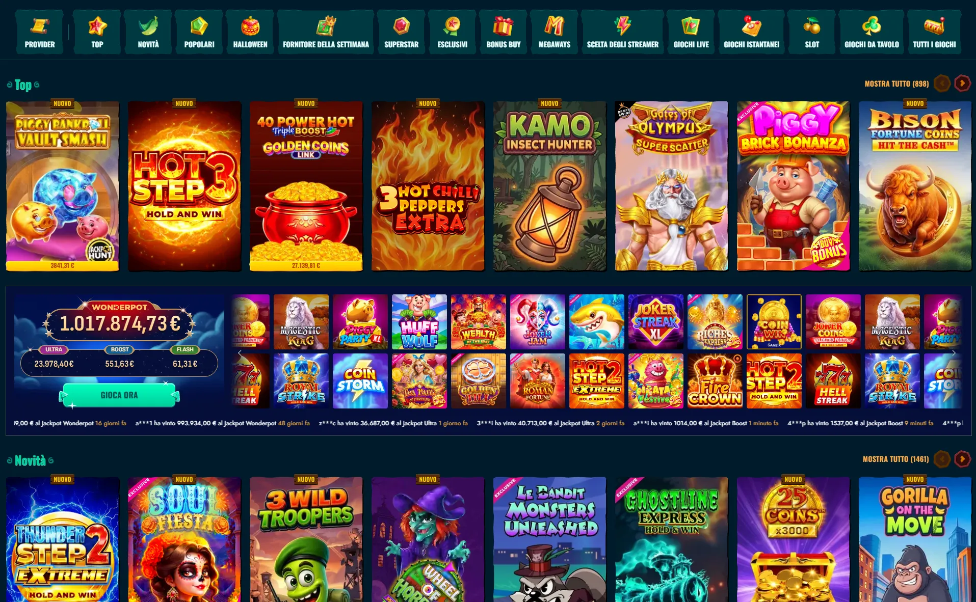 Categorie del casinò Spinanga