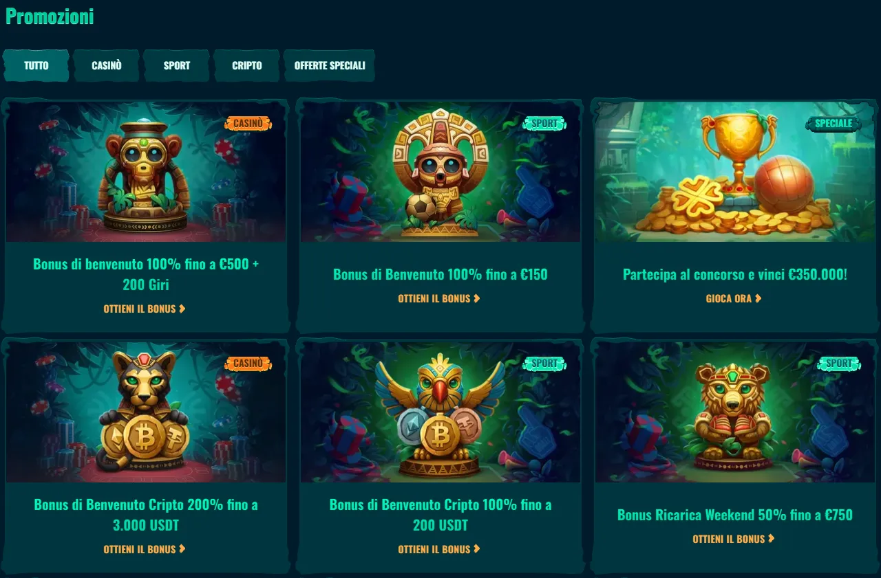 Bonus di benvenuto Spinanga