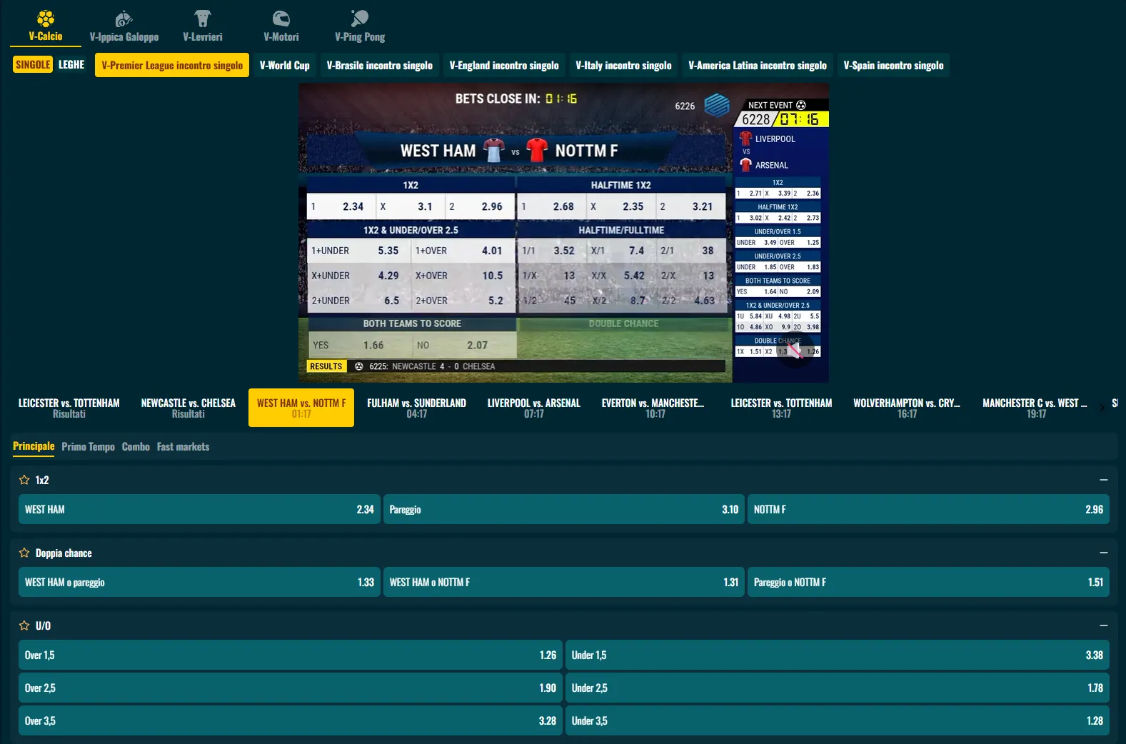 Funzioni per scommesse Spinanga
